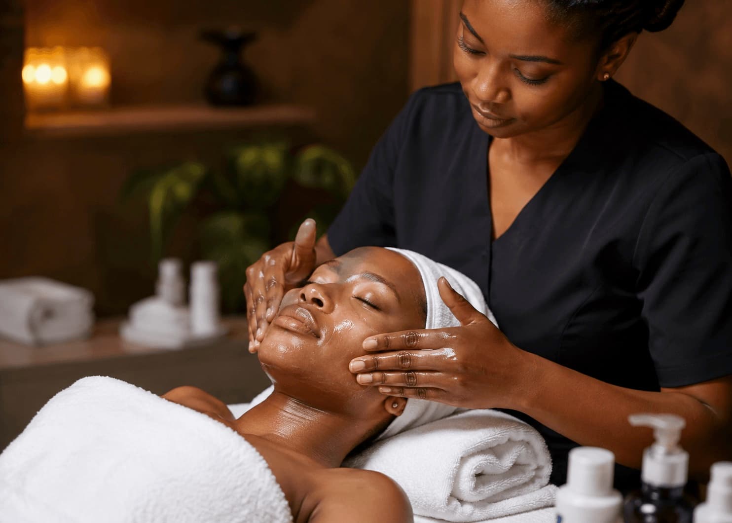 Soins du visage dans un espace esthétique
