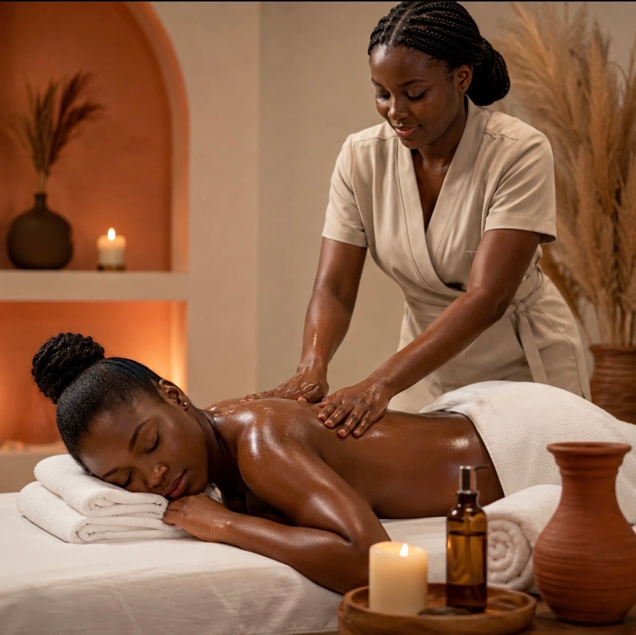 Massage relaxant aux huiles